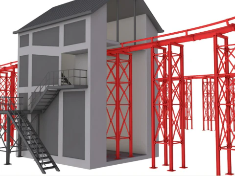Jalur Roller Coaster Model 3D