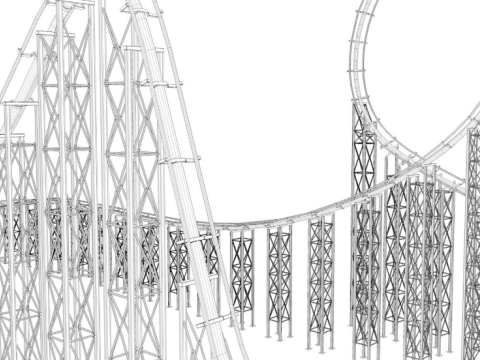 Roller Coaster Track 3D Model