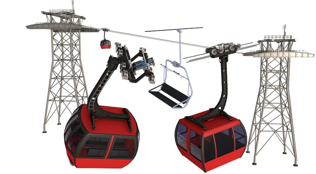 Ski Gondola Lift Towers collection 3D Model .c4d .max .obj .3ds .fbx .stl .blend 