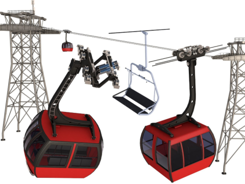 Ski Gondola Lift Towers collection 3D मॉडल