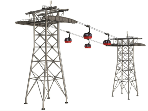 Ski Gondola Lift Towers collection 3Dモデル