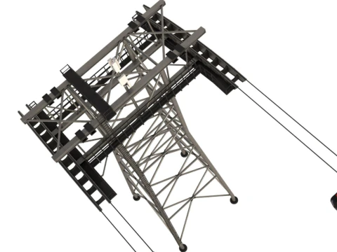 Ski Gondola Lift Towers collection 3D Model
