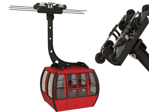 Ski Gondola Lift Towers collection 3D Model