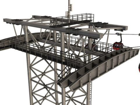 Ski Gondola Lift Towers collection 3Dモデル