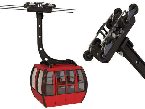 Ski Gondola Lift Towers collection 3D Model