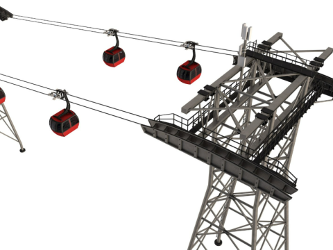 Ski Gondola Lift Towers collection 3Dモデル
