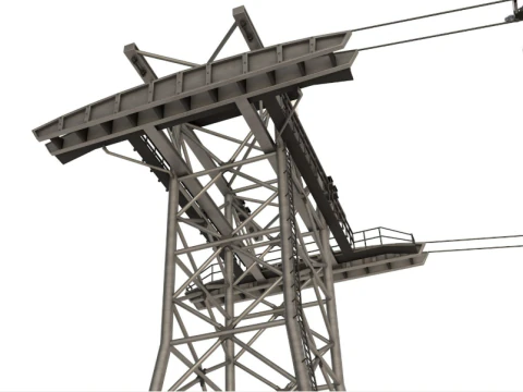 Ski Gondola Lift Towers collection 3D Model