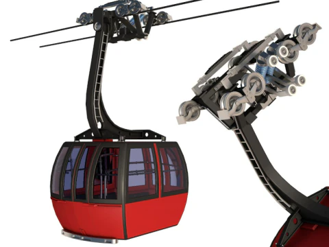 Ski Gondola Lift Towers collection 3D Model