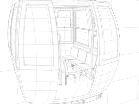 Ski Gondola Lift Towers collection 3Dモデル