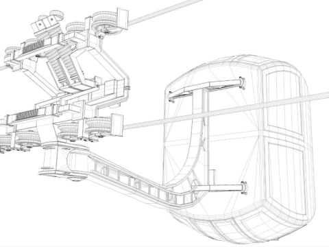 Ski Gondola Lift Towers collection 3D Model