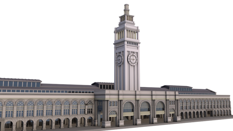 Ferry Building San Francisco 3D 모델 .c4d .max .obj .3ds .fbx .stl .blend