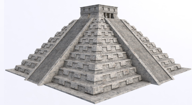 Chichen Itza 3D Модель .c4d .max .obj .3ds .fbx .stl .blend