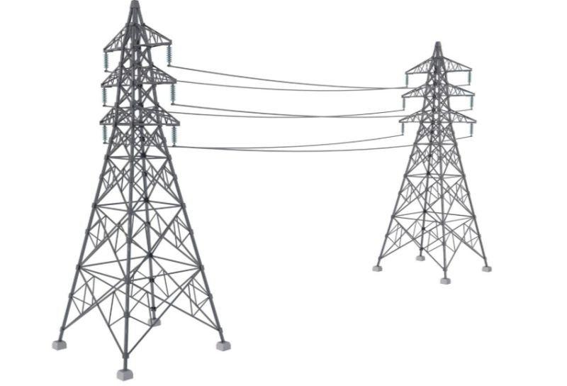 Electrical Power Line 3D Model .c4d .max .obj .3ds .fbx .stl .blend