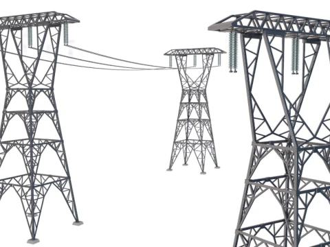 送電線の鉄塔 3Dモデル