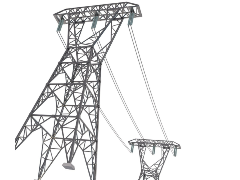Power Lines Pylons 3D Model