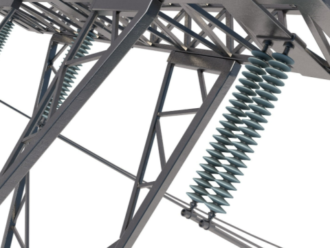 Power Lines Pylons 3D Model