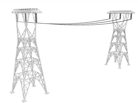 Power Lines Pylons 3D Model