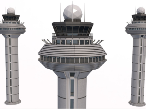 Airport Control Tower Modelo 3D