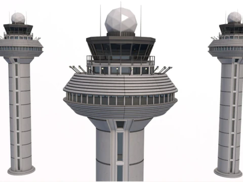 Torre de controle do aeroporto Modelo 3D