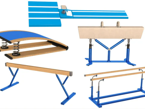 Gymnastics Equipment Collection 3D Model