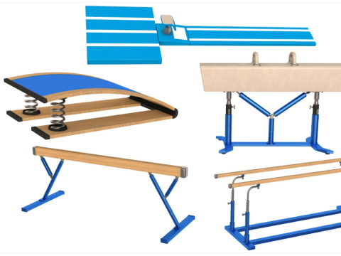 Gymnastics Equipment Collection 3D Model