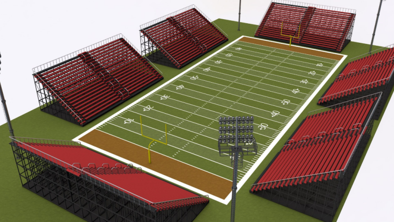 American Football Stadium Modèle 3D .c4d .max .obj .3ds .fbx .stl .blend