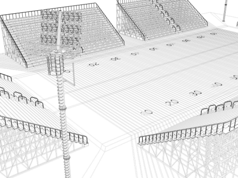 American Football Stadium Modèle 3D