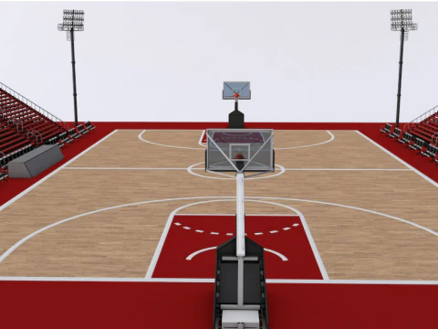 Basket Ball Field 3D Model