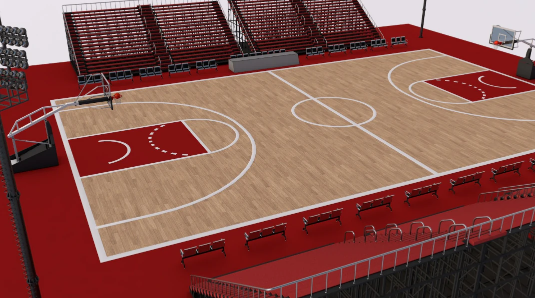 Basket Ball Field 3D Model .c4d .max .obj .3ds .fbx .stl .blend