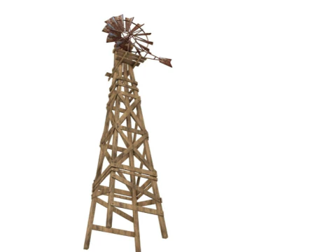 Old Farm Windmill 3D Model