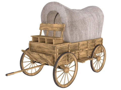 Wooden wagon collection 3D Model