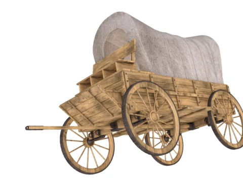 Wooden wagon collection 3D Model