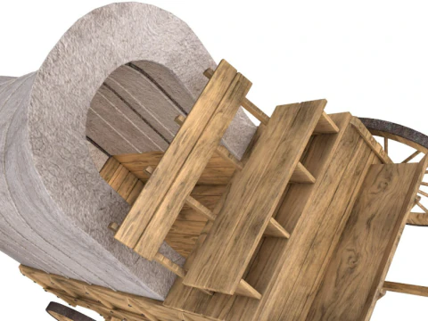 Wooden wagon collection 3D Model