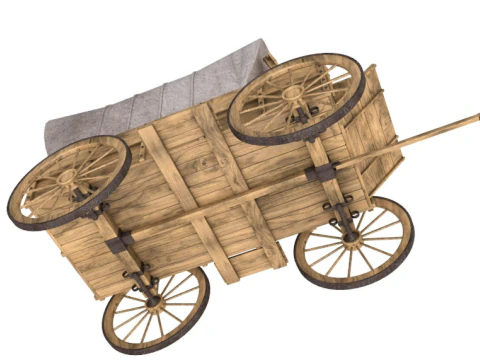 Wooden wagon collection 3D Model