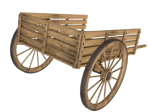 Wooden wagon collection 3D Model