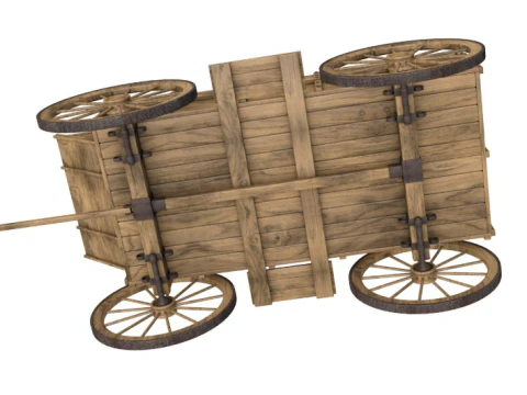 Wooden wagon collection 3D Model