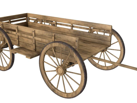 Wooden wagon collection 3D Model