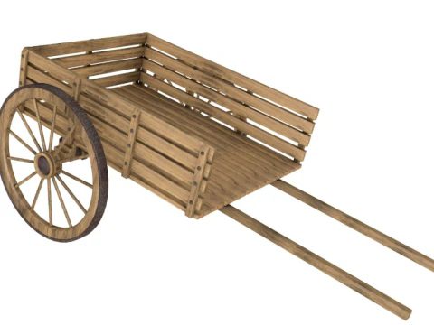 Wooden wagon collection 3D Model
