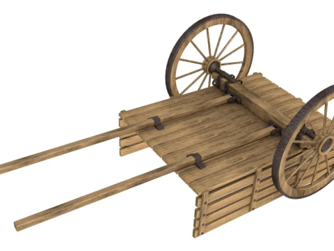 Wooden wagon collection 3D Model
