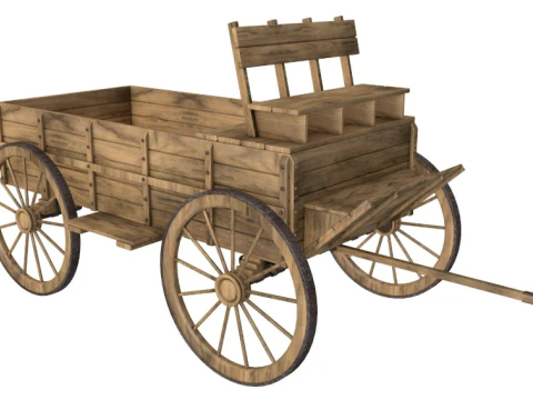 Wooden wagon collection 3D Model