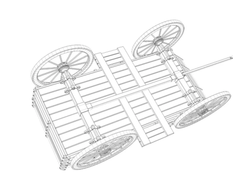 Wooden wagon collection 3D Model