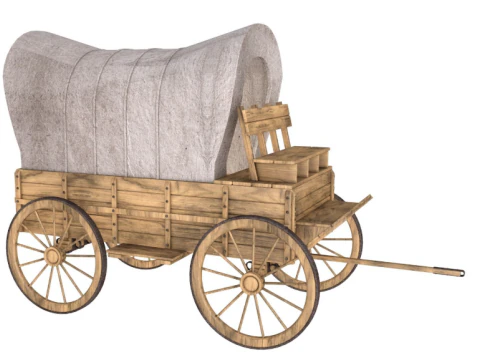 Дерев'яний вагон 3D Модель