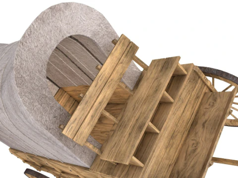 Wooden wagon 3D Model