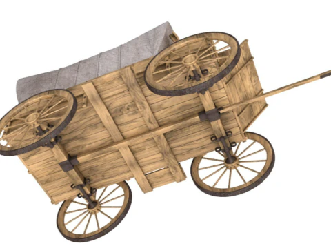 Wooden wagon 3D Model