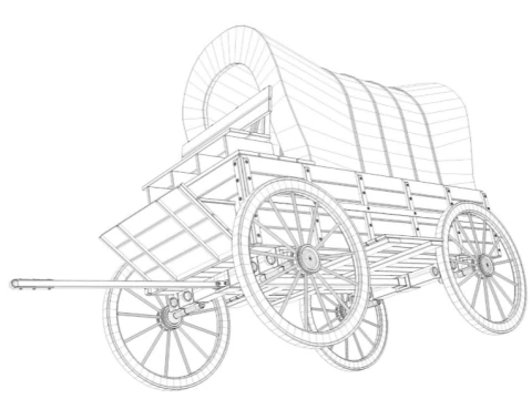 Wooden wagon 3D Model