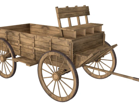 WoodenCart 3D Model