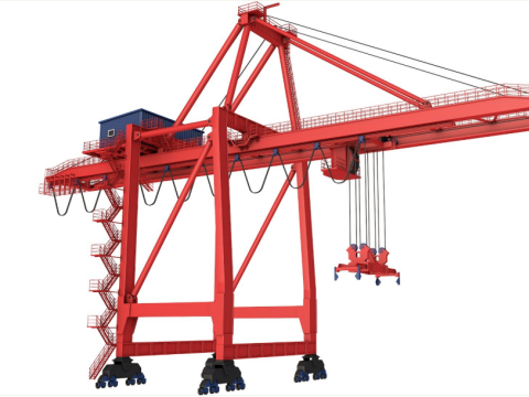 Port Container Crane 3D Model