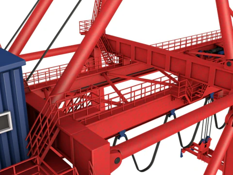 Port Container Crane 3D Model