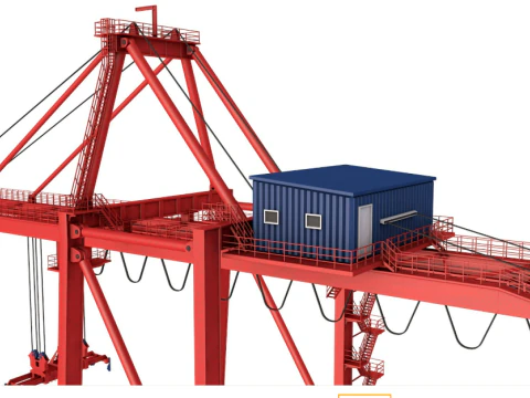 Port Container Crane 3D Model