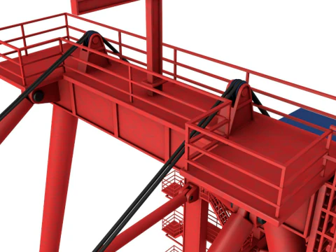 Port Container Crane 3D Model